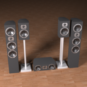 Model 3d Sistem Menara Speaker Hiend