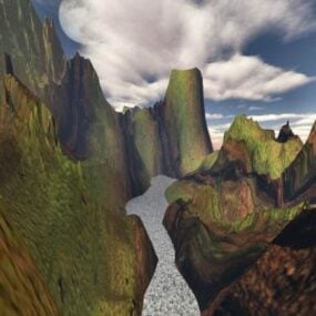 Paysage de terrain de canyon modèle 3D