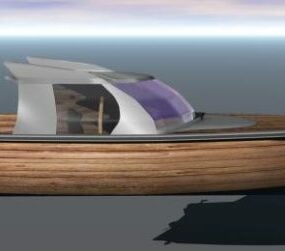 مدل سه بعدی قایق تندرو چوبی
