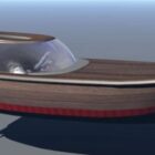 قارب سريع خشبي مع زجاج إنفينيتي