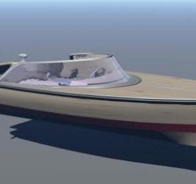 3D-модель швидкісного катера з повною скляною передньою кришкою