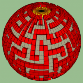 3д модель сферического шара-лабиринта