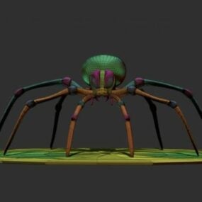 Modelo 3d de aranha verde
