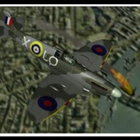 Model 3D starego samolotu Spitfire