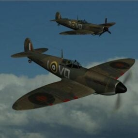 Spitfires Vintage Aircraft 3D-malli