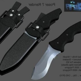 Conjunto de equipo espía con cuchillo de combate modelo 3d