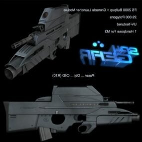 Set Perlengkapan Mata-mata Model Bullpup Gun 3d
