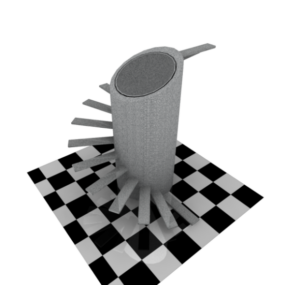 Meble ze spiralnymi schodami Model 3D