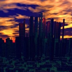 City Landscape At Morning 3d model