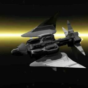 Yıldız Jet Fütüristik Uçak 3D modeli
