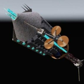 Futurystyczny statek kosmiczny Statek kosmiczny Heliopolis Model 3D