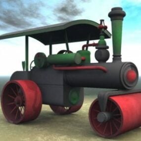 3D model vozidla s parním válečkem