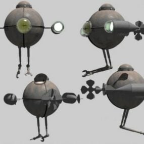 蒸汽朋克机器人探险家3d模型