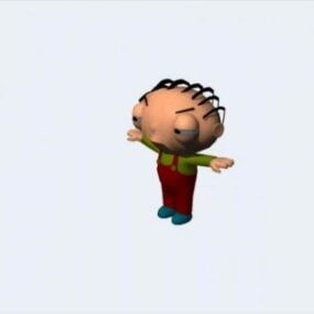 Personaje de dibujos animados de niño pequeño modelo 3d