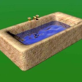 Mô hình bồn tắm đá 3d