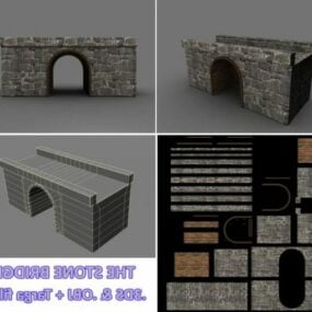 Modello 3d del ponte di pietra delle piastrelle