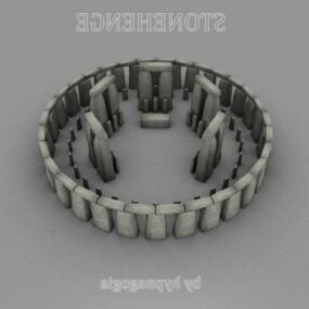 3D-Modell des antiken Tempelgebäudes von Stonehenge