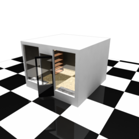 Sada nábytkových skříněk pro obchod 3D model