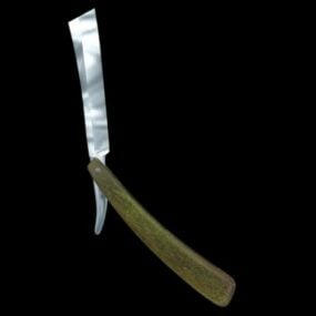 דגם תלת מימד של סכין גילוח ישר