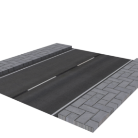 نموذج الطريق المستقيم جزء الشارع ثلاثي الأبعاد
