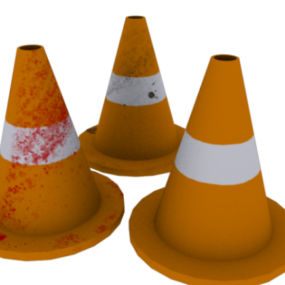 Modelo 3d de cones de rua de plástico
