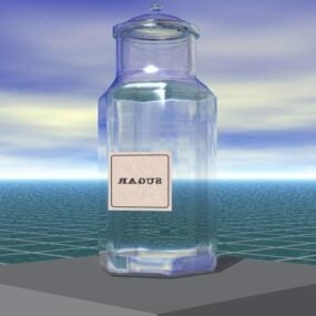 Скляна банка для цукру 3d модель