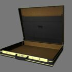 Kofferbox aus schwarzem Leder