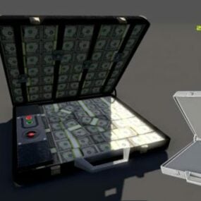 带炸弹的钱手提箱 3d模型
