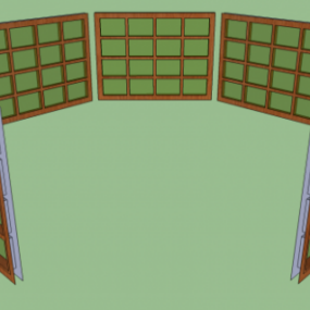 בית חלון עץ מסגרת 3D דגם