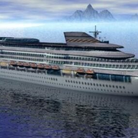 Luxuriöses 3D-Modell eines Kreuzfahrtschiffes