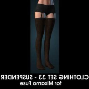 Beauty Girl With Suspender Fashion 3d model