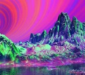 Swirl Mountain Landscape Scene 3d model
