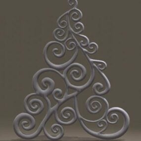 渦巻き模様のクリスマスツリーの装飾3Dモデル