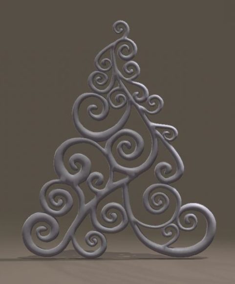 Swirly Christmas Tree Decoration