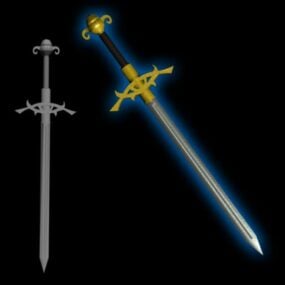 Lowpoly Sword, Cartoon Weapon 3d model
