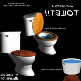 Tuvalet Ahşap Koltuk 3d modeli