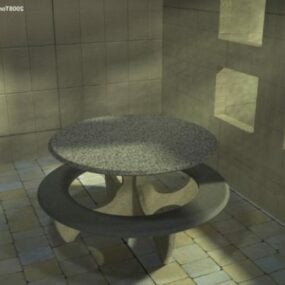 3д модель двухэтажной столовой мебели