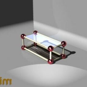דגם 3D ריהוט ליד המיטה בצורה מעוקלת
