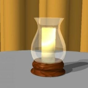 Lampu Lilin Dengan Penutup Kaca Model 3d