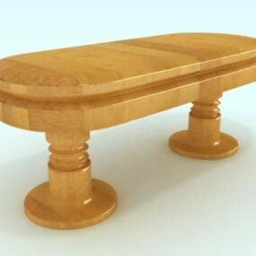Solid Wooden Table Realistic 3d model