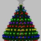 Рождественская елка с украшением сферическими шарами