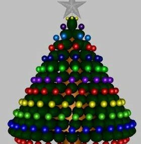 Küre Topları Dekorasyonlu Noel Ağacı 3D model