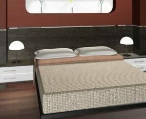 ריהוט חדר שינה עם מנורת שולחן דגם תלת מימד