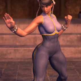 Sport Girl Character Fighting 3d model