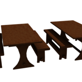 Meubles de banc de table de taverne modèle 3D