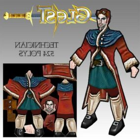 شخصية العصور الوسطى للعبة نموذج ثلاثي الأبعاد