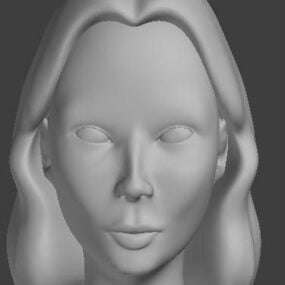Young Girl Head Sculpture 3d model
