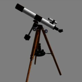 스탠드가있는 과학 망원경 3d 모델