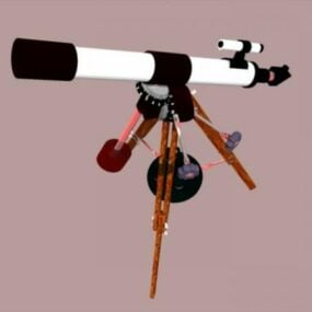 Telescopio con supporto modello 3d