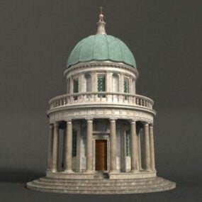 Medeltida tempelbyggnad 3d-modell